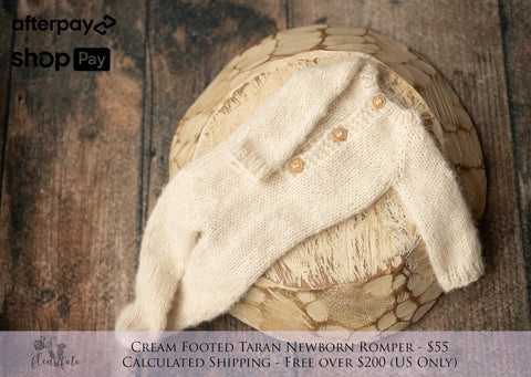 Off-White Taran footed romper - alpaca & silk - newborn