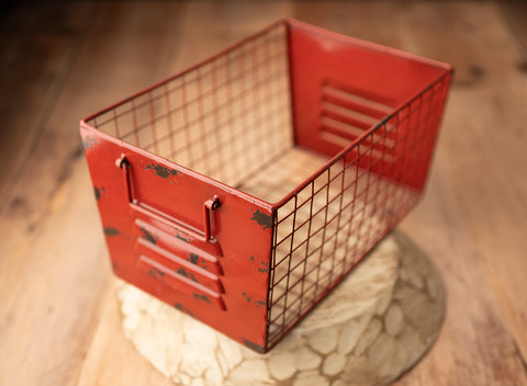 Destash - Red Distressed locker basket