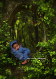 Footless Long-Sleeve Romper with matching Bear bonnet set - FleurFotoKnits