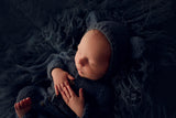 Footless Long-Sleeve Romper with matching Bear bonnet set - FleurFotoKnits